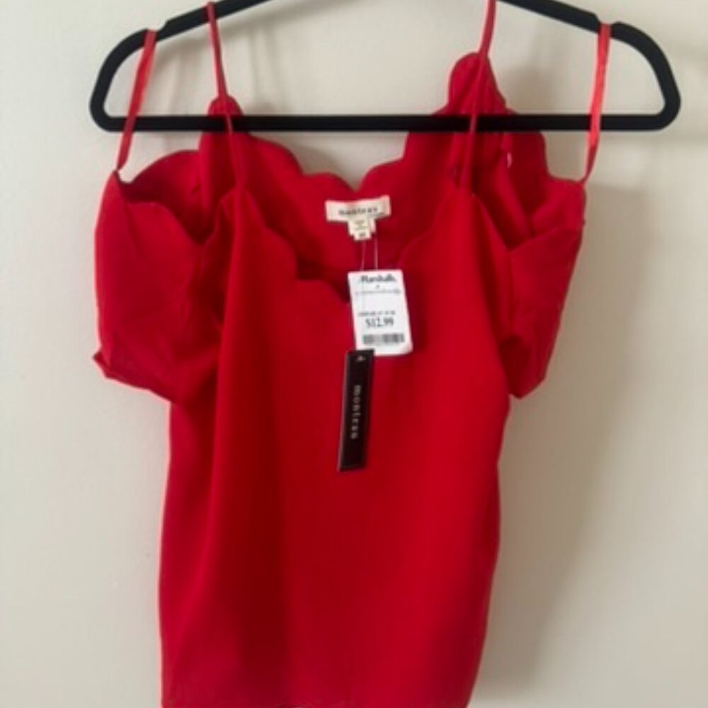 Red Cold Shoulder Blouse